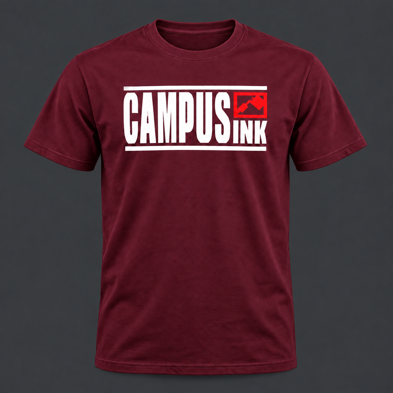 Bordeauxfarbenes Campus Ink Unisex-Shirt