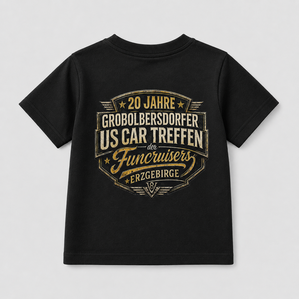 20. US-Car Treffen Großolbersdorf Kids-Shirt Schwarz Rückenansicht