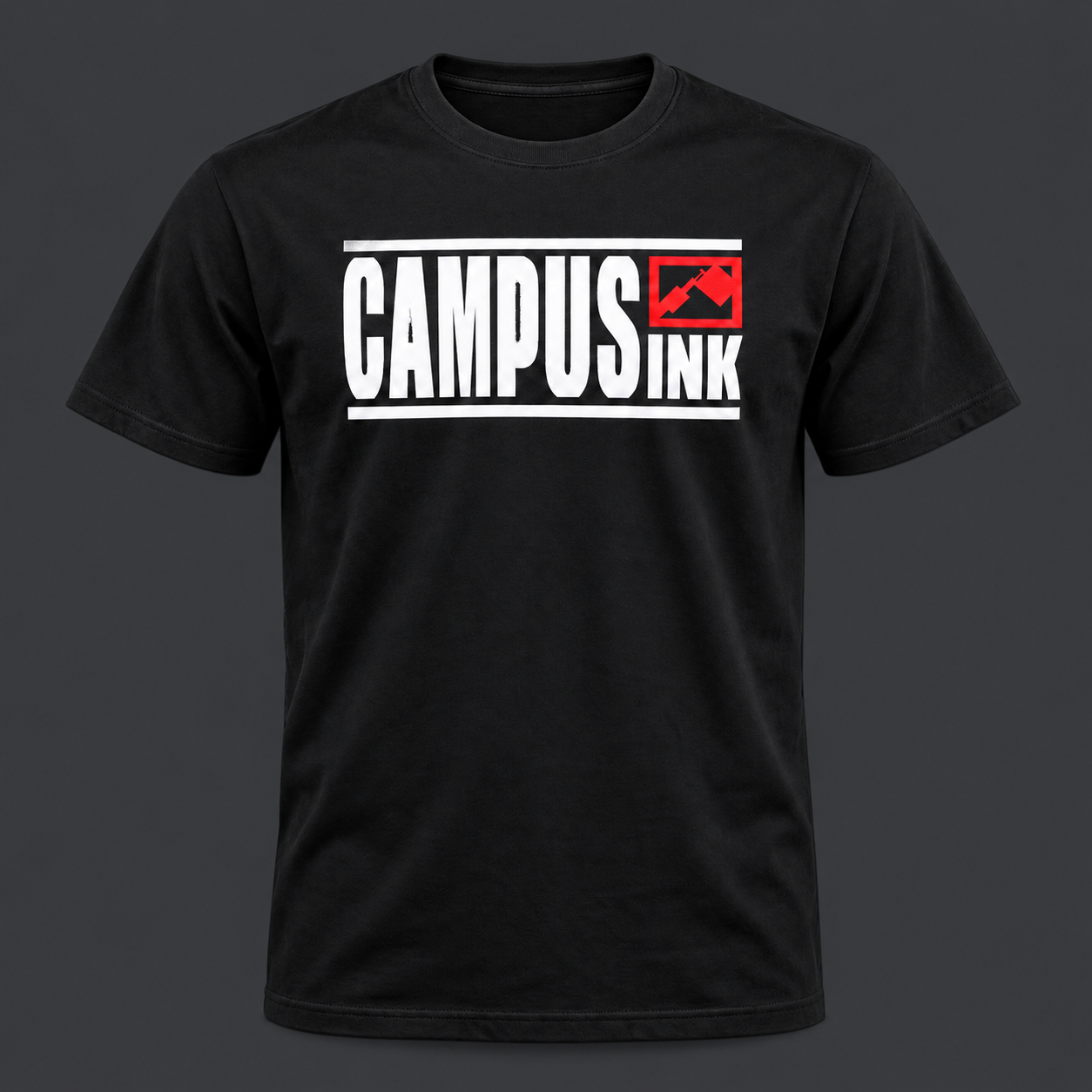 Schwarzes Campus Ink Unisex-Shirt
